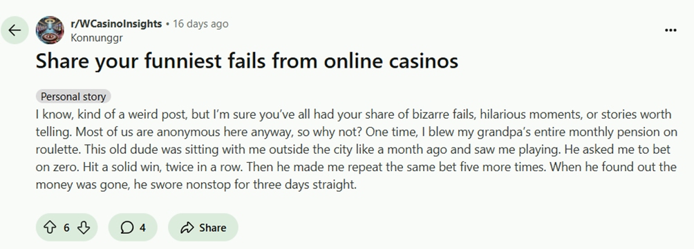Online casino fails thread